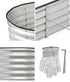 Livsip Garden Bed Oval Galvanised Steel Container 320x80x42cm Silver