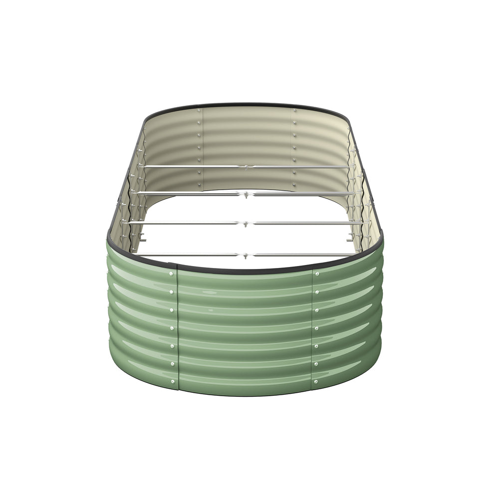 4x Garden Bed 240x80x56cm Planter Box Raised Container Galvanised Green