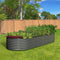 Raised Garden Bed Oval Galvanised Steel 240X80X56cm