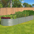 Livsip Garden Bed Oval Galvanised Steel Container 320x80x56cm Silver