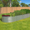 Livsip Garden Bed Oval Galvanised Steel Container 320x80x56cm Silver