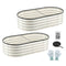 2‑Pack Raised Garden Beds – Galvanised Steel 120×60×30cm, Open Base, White