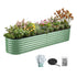 Oval Raised Garden Bed Galvanised Planter Box Rust Resistant 240x60x45cm Green