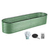 Oval Raised Garden Bed Galvanised Planter Box Rust Resistant 240x60x45cm Green