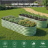 Oval Raised Garden Bed Galvanised Planter Box Rust Resistant 240x60x45cm Green