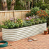 Oval Raised Garden Bed Galvanised Planter Box Rust Resistant 240x60x45cm White