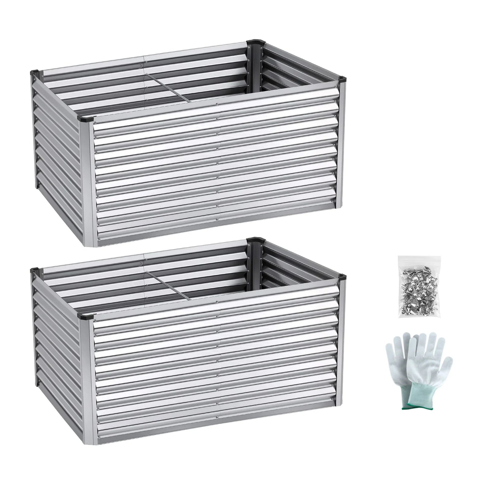 Raised Garden Bed 2‑in‑1 Modular – Galvanised Planter Box 240×80×60cm