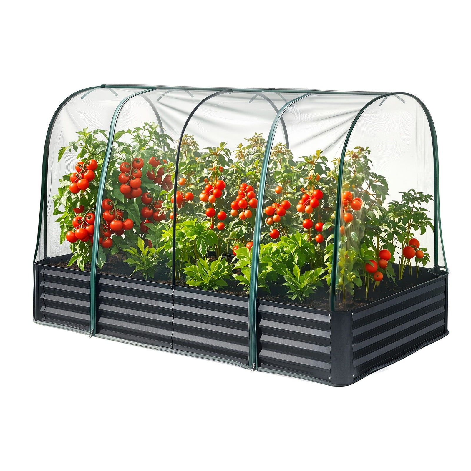 Raised Garden Bed 180×90cm – Galvanised with Mesh Netting Bird‑Proof