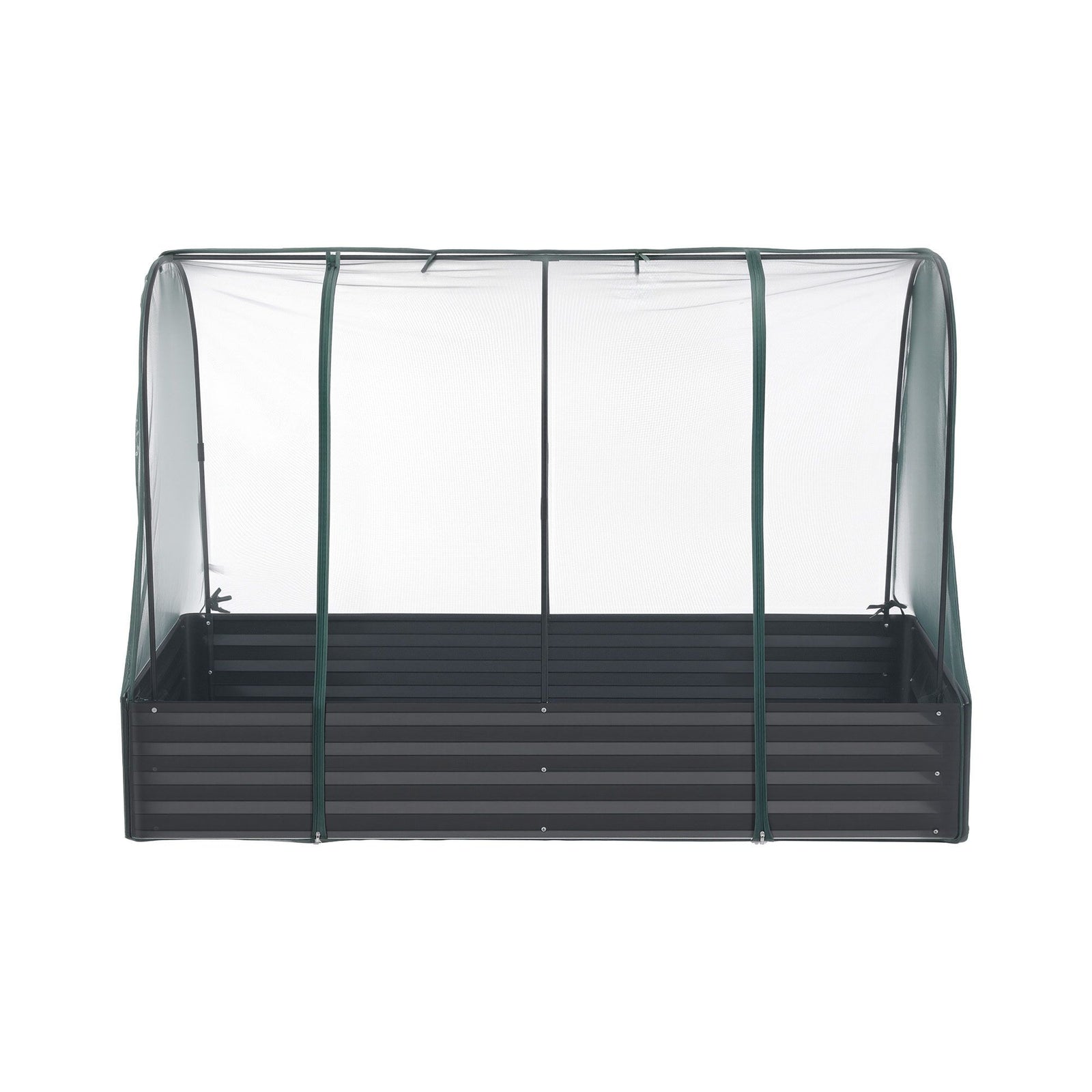 Raised Garden Bed 180×90cm – Galvanised with Mesh Netting Bird‑Proof
