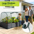 Raised Garden Bed 180×90cm – Galvanised with Mesh Netting Bird‑Proof