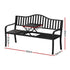 Outdoor Garden Bench Seat Loveseat Steel Foldable Table Patio Furniture Black
