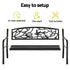 Gardeon Outdoor Bench Seat Garden Steel Outdoor Furniture 3 Seater Park Black