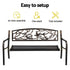 Gardeon Outdoor Bench Seat Garden Steel Outdoor Furniture 3 Seater Park Bronze