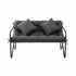 Garden Bench 2 Seater Outdoor Bench Metal with Cushion 118cm Black