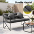Garden Bench 2 Seater Outdoor Bench Metal with Cushion 118cm Black