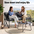 Garden Bench 2 Seater Outdoor Bench Metal with Cushion 118cm Black