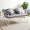 Garden Bench 2 Seater Outdoor Bench Metal with Cushion 118cm Grey