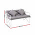 Garden Bench 2 Seater Outdoor Bench Metal with Cushion 118cm Grey