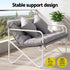Garden Bench 2 Seater Outdoor Bench Metal with Cushion 118cm Grey