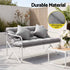 Garden Bench 2 Seater Outdoor Bench Metal with Cushion 118cm Grey