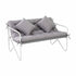 Garden Bench 2 Seater Outdoor Bench Metal with Cushion 118cm Grey