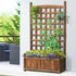 Wooden Garden Bed with Trellis 64x28.5x115cm