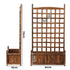 Wooden Garden Bed with Trellis 64x28.5x115cm