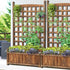 2pc Wooden Garden Bed with Trellis 64x28.5x115cm