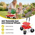 Gardeon Garden Cart Seat Rolling Stool 360 Swivel Height Adjustable Heavy Duty Red
