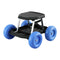 Rolling Garden Cart Seat with Wheels 440lbs Capacity Tool Tray Blue Black