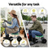Rolling Garden Work Seat – Height Adjustable, 360° Swivel, 130kg