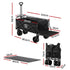 Folding Camping Wagon – 150L Heavy‑Duty Cart w/ Tailgate & Table, Black