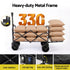 Folding Camping Wagon – 150L Heavy‑Duty Cart w/ Tailgate & Table, Black