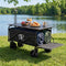 Folding Camping Wagon – 150L Heavy‑Duty Cart w/ Tailgate & Table, Black