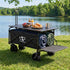 Folding Camping Wagon – 150L Heavy‑Duty Cart w/ Tailgate & Table, Black