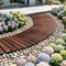 8FT Wooden Garden Pathway Roll-Out Curved Walkway Outdoor Backyard Charcoal Brown