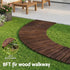 8FT Wooden Garden Pathway Roll-Out Curved Walkway Outdoor Backyard Charcoal Brown