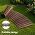 8FT Wooden Garden Pathway Roll-Out Curved Walkway Outdoor Backyard Charcoal Brown