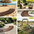 8FT Wooden Garden Pathway Roll-Out Curved Walkway Outdoor Backyard Charcoal Brown