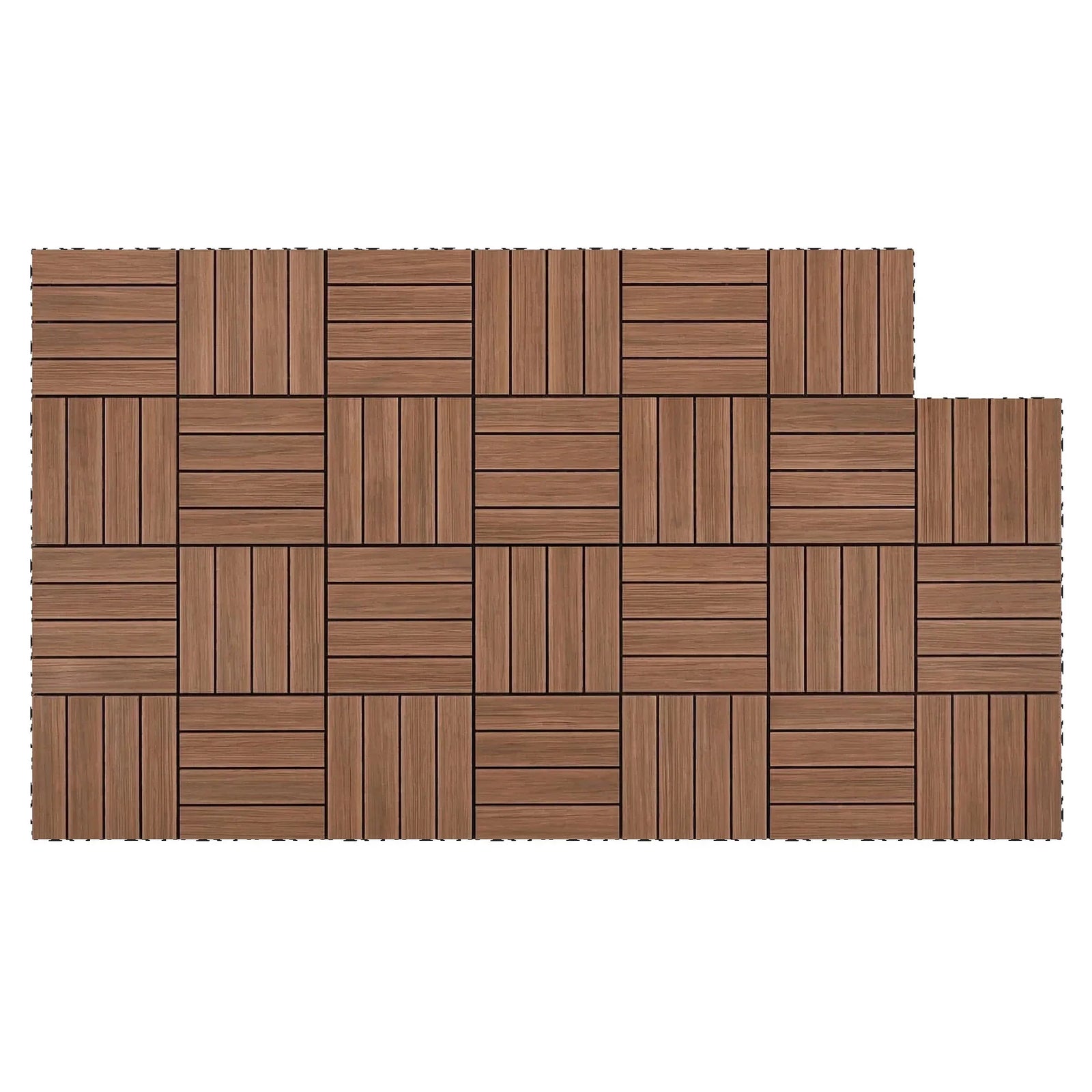 27PCS Wood Deck Tiles 30x30cm Interlocking Floor Tiles for Patio Balcony Garden