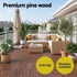 Gardeon 27pc Interlocking Wood Deck Tiles 30 x 30cm Pine Outdoor Flooring Brown