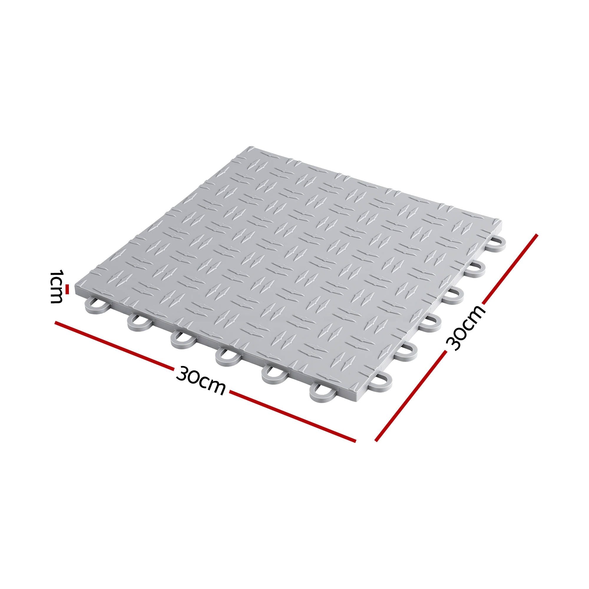 Giantz Garage Floor Tiles 25 Pcs Interlocking PP 30x30cm Workshop Flooring Grey