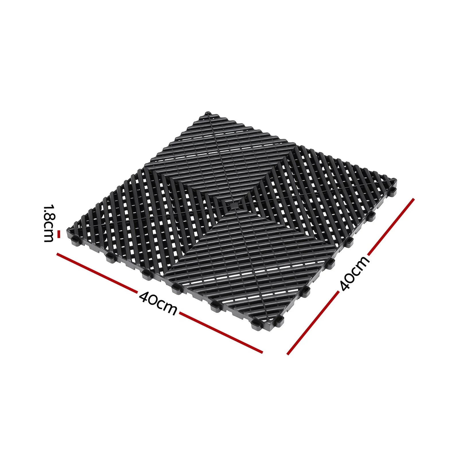 20 Interlocking Garage Floor Tiles with Self‑Draining Non‑Slip Heavy‑Duty Design Black