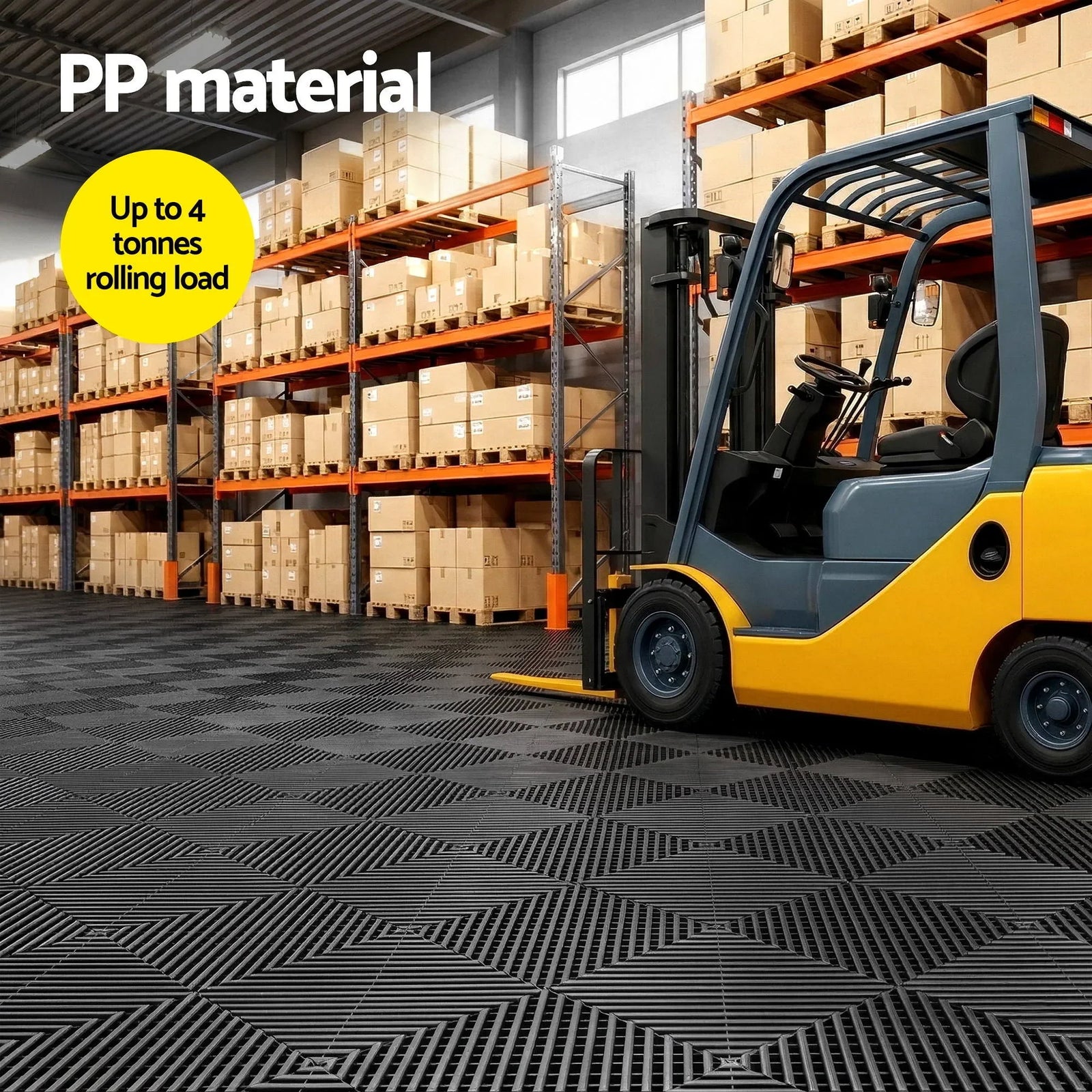 20 Interlocking Garage Floor Tiles with Self‑Draining Non‑Slip Heavy‑Duty Design Black