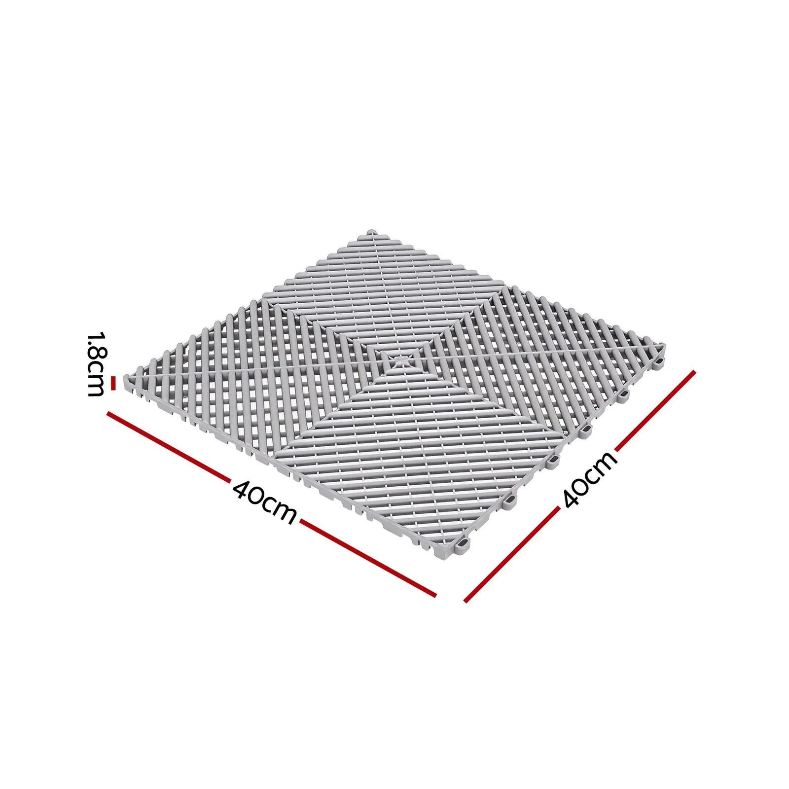 20 Interlocking Garage Floor Tiles with Self‑Draining Non‑Slip Heavy‑Duty Design Grey