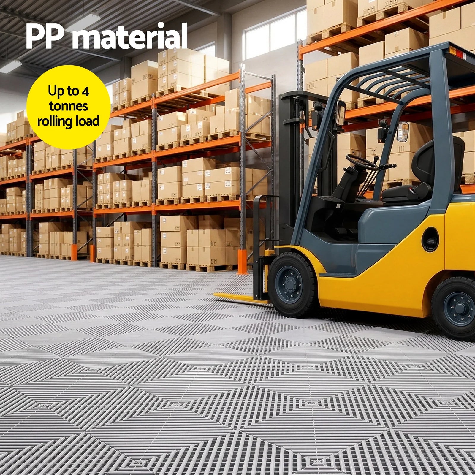 20 Interlocking Garage Floor Tiles with Self‑Draining Non‑Slip Heavy‑Duty Design Grey