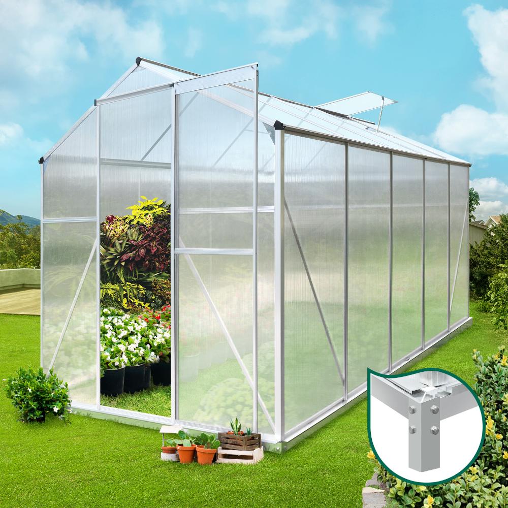 Aluminium Greenhouse Polycarbonate Panels 3.1x1.9x1.89M