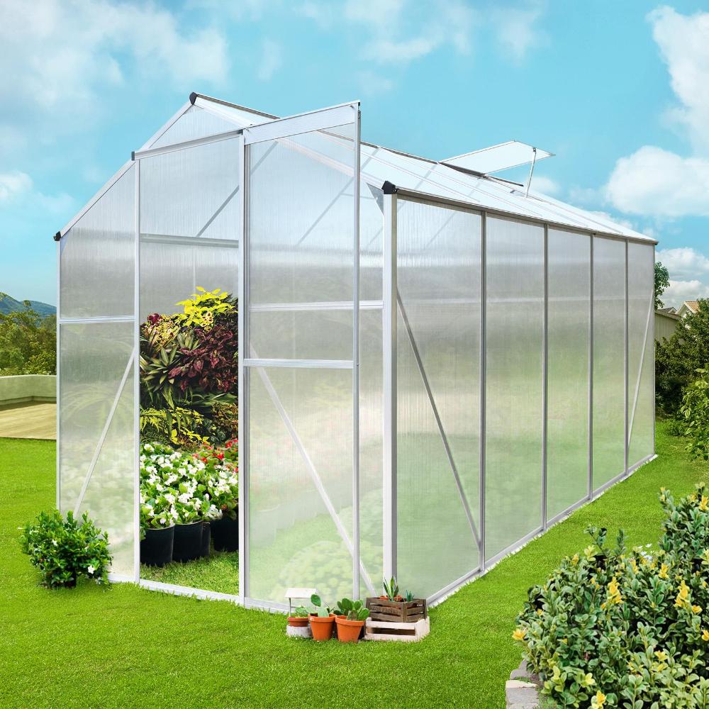 Aluminium Greenhouse Polycarbonate Panels 3.1x1.9x1.83M