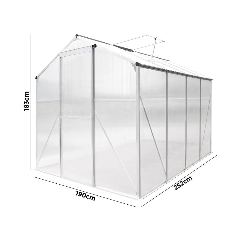 Aluminium Greenhouse Polycarbonate Panels 2.5x1.9x1.83M