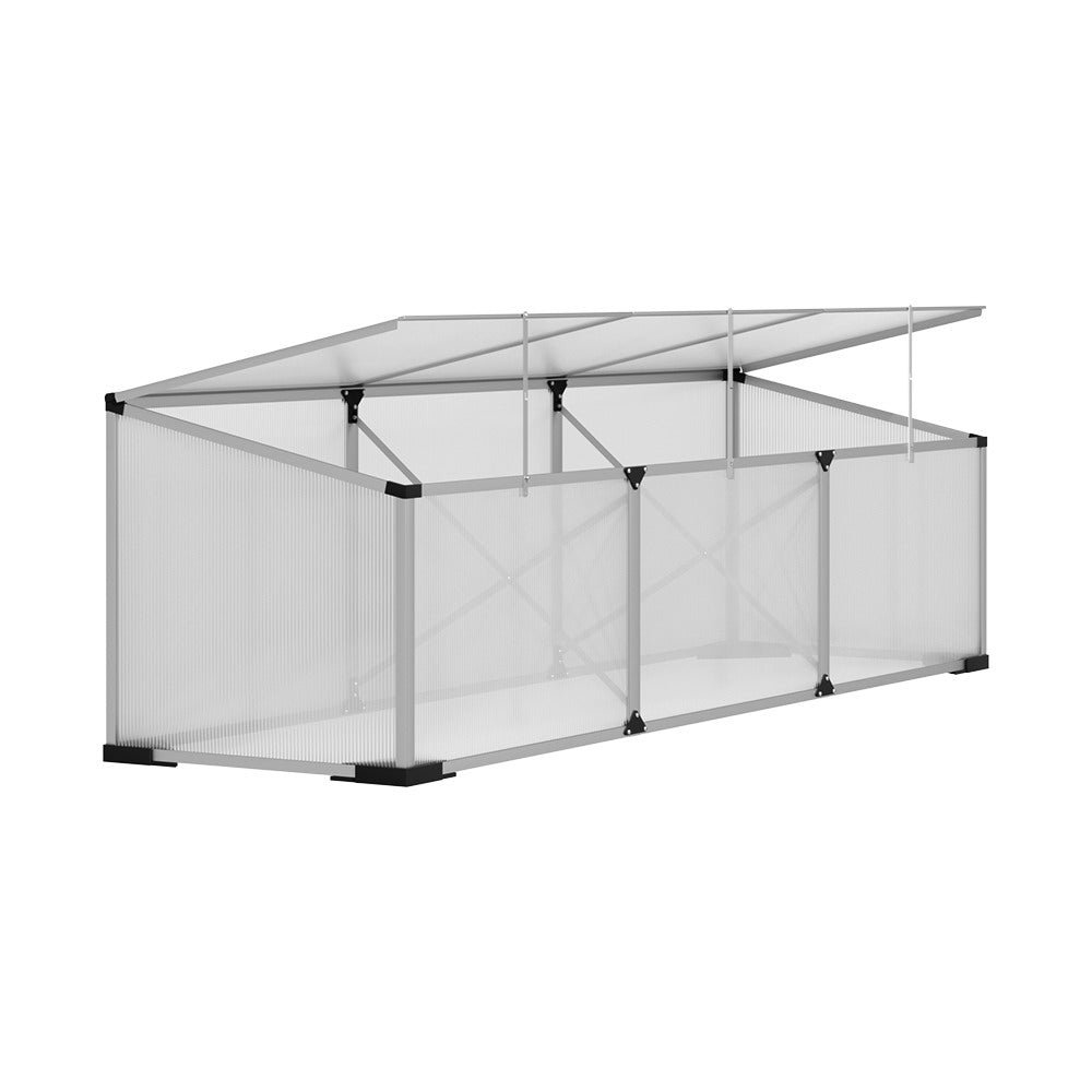 Greenhouse 180x50x50CM Cold Frame Plant Grow Aluminium Polycarbonate Green House